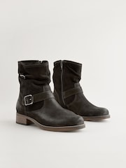 Black Standard/Wide Fit Forever Comfort® Leather Slouch Ankle Boots - Image 1 of 3