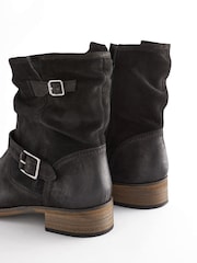 Negro - Botines de cuero holgados - Imagen 7 de 8