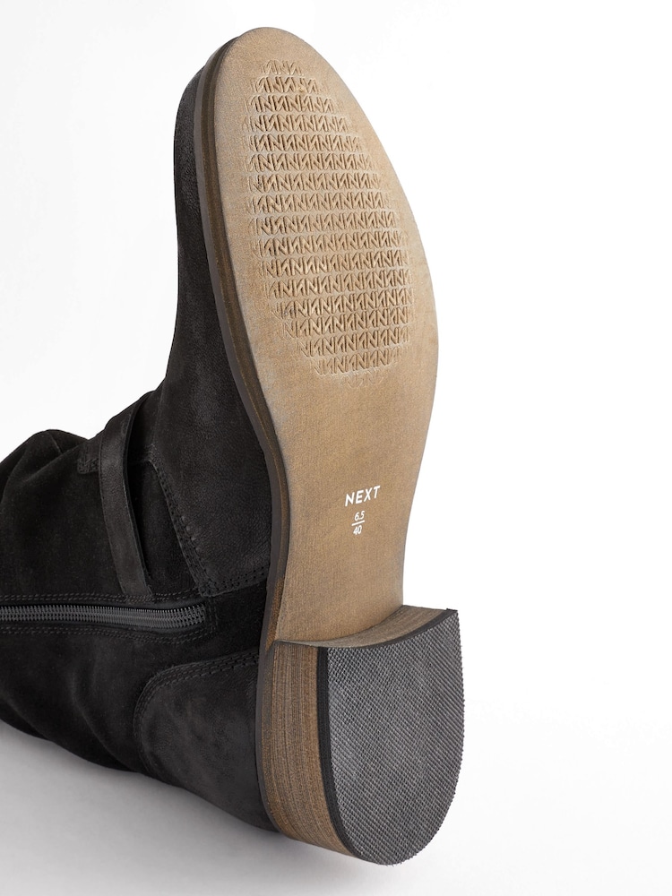 Black Standard/Wide Fit Forever Comfort® Leather Slouch Ankle Boots - Image 3 of 3