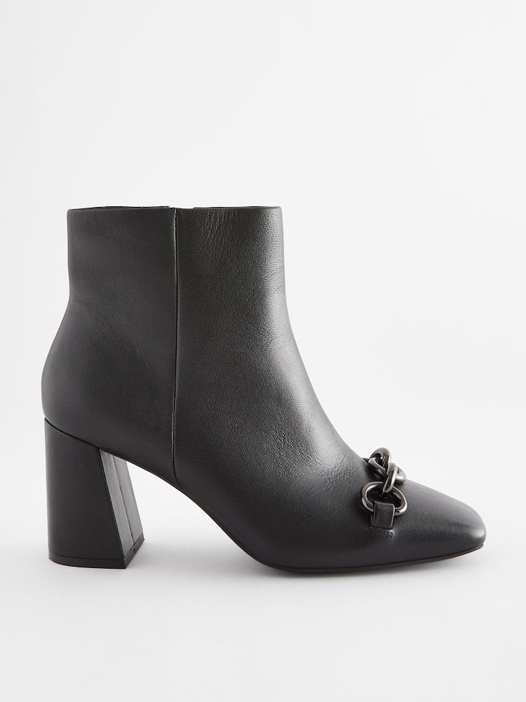 Black Forever Comfort® With Motionflex Chain Detail Square Toe Ankle Boots - Image 2 of 5