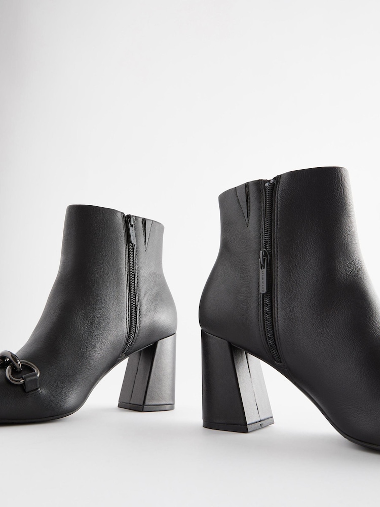 Black Forever Comfort® With Motionflex Chain Detail Square Toe Ankle Boots - Image 5 of 5