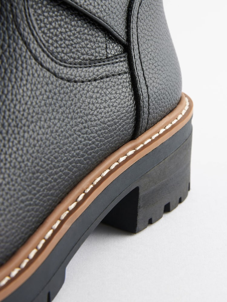 Black Forever Comfort® Faux Fur Lined Buckle Detail Boots - Image 5 of 5