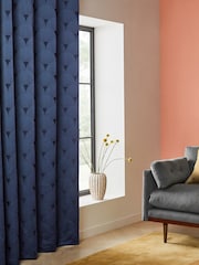 Swoon Navy Charleston Eyelet Curtains - Image 3 of 5