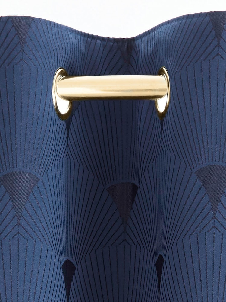 Swoon Navy Charleston Eyelet Curtains - Image 5 of 5