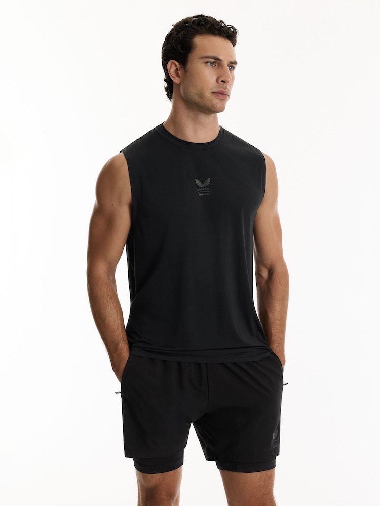 Reiss Castore Black/Iridescent Cas Performance Vest Reiss | Castore Performance Vest - Image 1 of 10 Reiss Castore Black/Iridescent Cas Performance Vest Reiss | Castore Performance Vest - Image 1 of 10