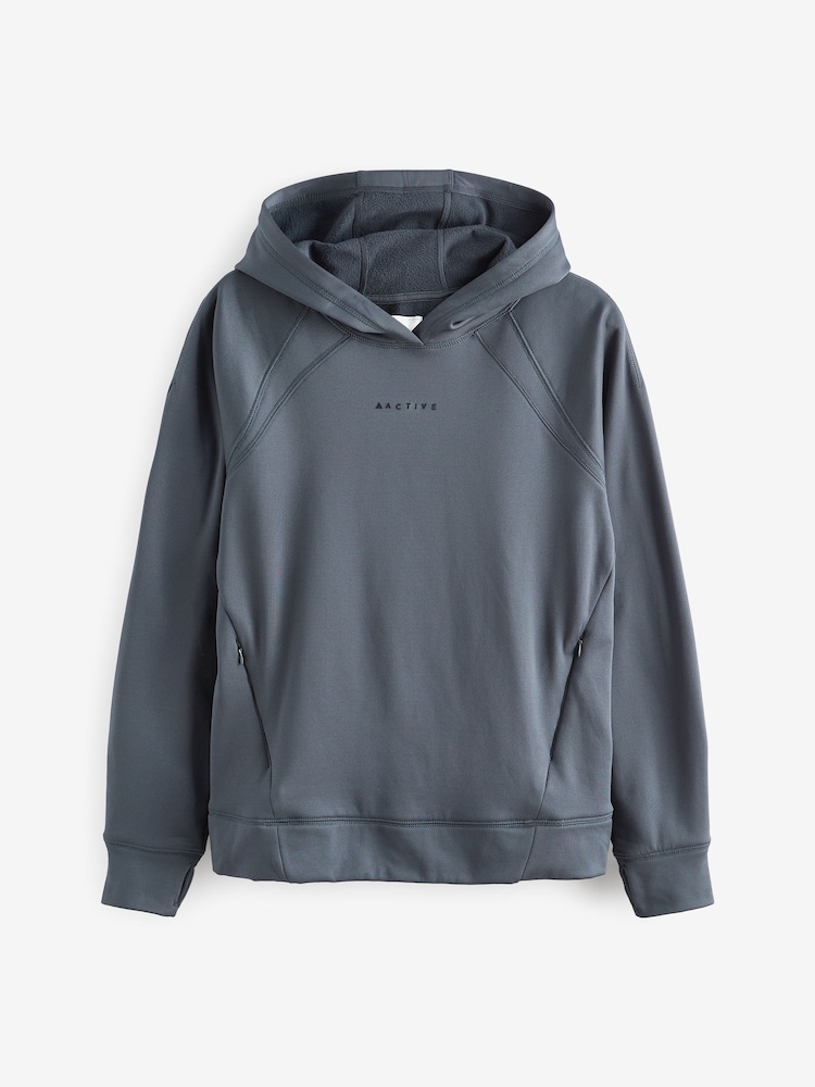 Gris d'ardoise - Sweat à capuche doublé de polaire Next Elements Outdoor - Image 6 of 7