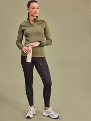Animal Print Elements Outdoor Fleece Lined Warm Handle Leggings - Image 2 of 6