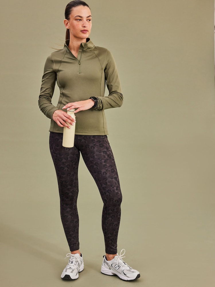 Animal Print Elements Outdoor Fleece Lined Warm Handle Leggings - Image 2 of 6