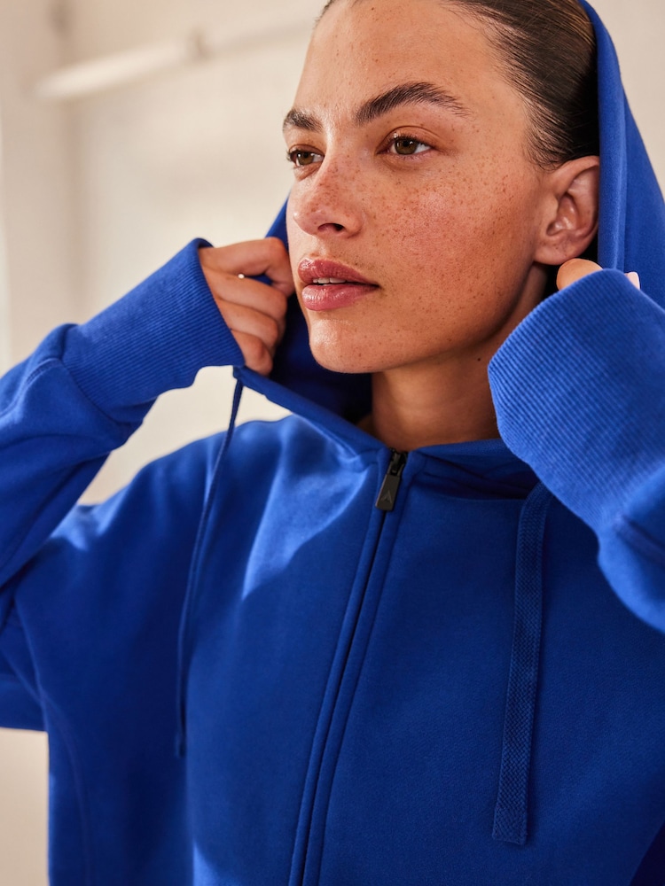Cobalt Blue Next Active Sports Longline Zip Through Hoodie - Image 2 of 7