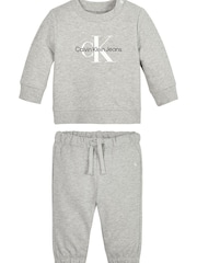 Серый джемпер для малышей с круглым вырезом Calvin Klein Jeans - Image 1 of 2