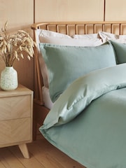 Sage Green Waffle Duvet Cover and Pillowcase Set - Image 1 of 1