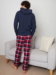 Threadbare Navy/Red Hoodie and Check Pant Pyjama Set - Image 3 of 4