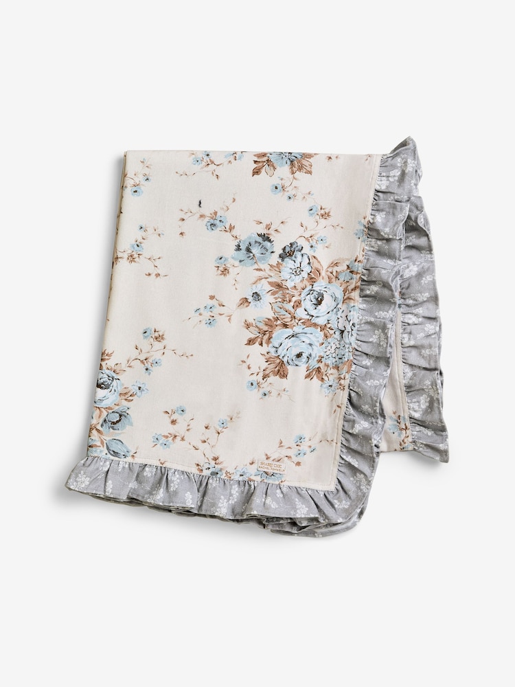 Shabby Chic by Rachel Ashwell® Blue Floral 100% Cotton Ruffle Trim Table Cloth - Image 3 of 3