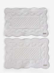 Shabby Chic by Rachel Ashwell® Set of 2 White Quilted 100% Cotton Placemats - Image 5 of 5