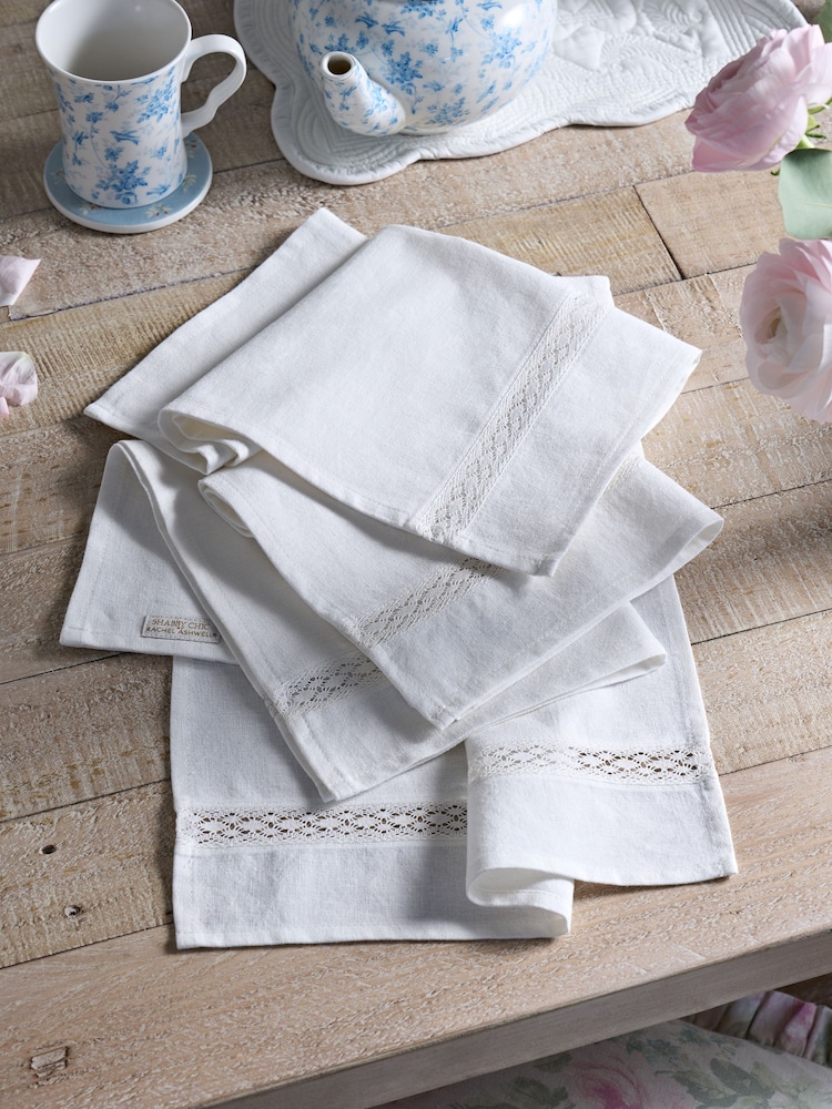 Shabby Chic by Rachel Ashwell® Set of 4 White Lace Napkins - Image 1 of 4