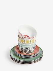 Novogratz 12 Piece Retro Mixed Slogan Dinnerset - Image 6 of 6