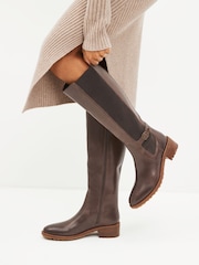 Chocolate Brown Regular/Wide Fit Forever Comfort® Chelsea Knee High Boots - Image 1 of 9