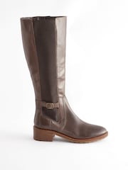 Chocolate Brown Regular/Wide Fit Forever Comfort® Chelsea Knee High Boots - Image 3 of 9