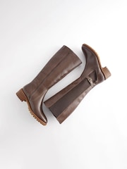 Chocolate Brown Regular/Wide Fit Forever Comfort® Chelsea Knee High Boots - Image 4 of 9