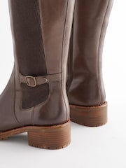 Chocolate Brown Regular/Wide Fit Forever Comfort® Chelsea Knee High Boots - Image 6 of 9
