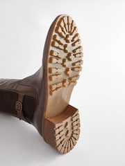 Chocolate Brown Regular/Wide Fit Forever Comfort® Chelsea Knee High Boots - Image 8 of 9