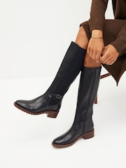 Black Regular/Wide Fit Forever Comfort® Chelsea Knee High Boots - Image 1 of 9