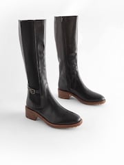 Black Regular/Wide Fit Forever Comfort® Chelsea Knee High Boots - Image 4 of 9