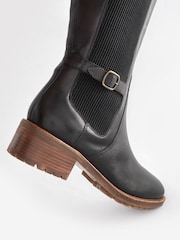 Black Regular/Wide Fit Forever Comfort® Chelsea Knee High Boots - Image 8 of 9