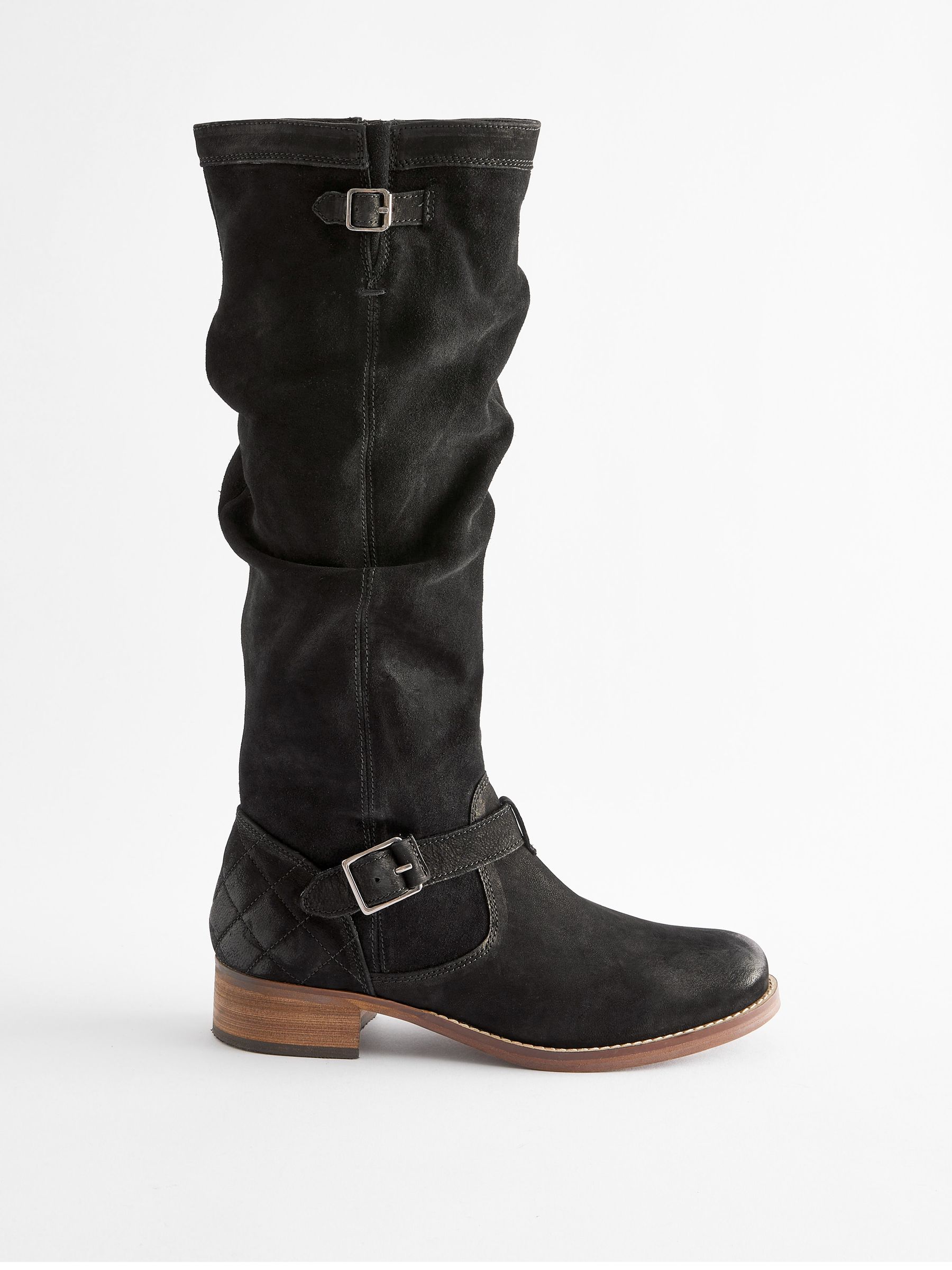 Buy Black Forever Comfort Suede Slouch Knee High Boots from Next Canada