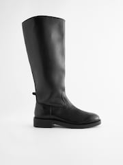 Black Forever Comfort® Leather Rider Knee High Boots - Image 7 of 11
