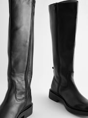 Black Forever Comfort® Leather Rider Knee High Boots - Image 9 of 11