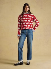 Rød - Joules Sheep Icon Crew Neck Knitted Jumper - Bilde 4 av 5