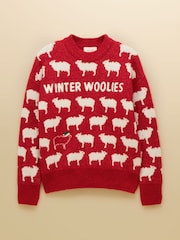 Rød - Joules Sheep Icon Crew Neck Knitted Jumper - Bilde 5 av 5