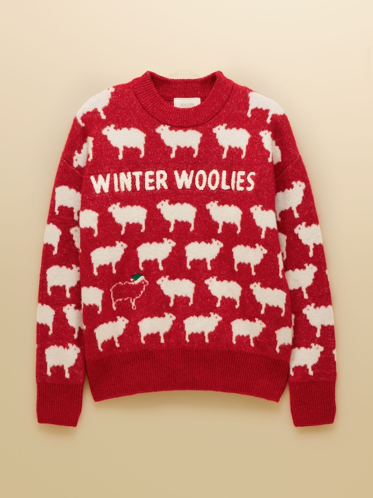 Rød - Joules Sheep Icon Crew Neck Knitted Jumper - Bilde 5 av 5 Rød - Joules Sheep Icon Crew Neck Knitted Jumper - Bilde 5 av 5