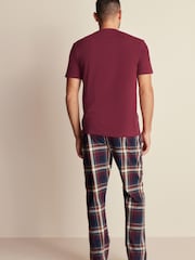 Red/Navy Blue Brushed Cotton Check Pyjama Set - Image 3 of 5