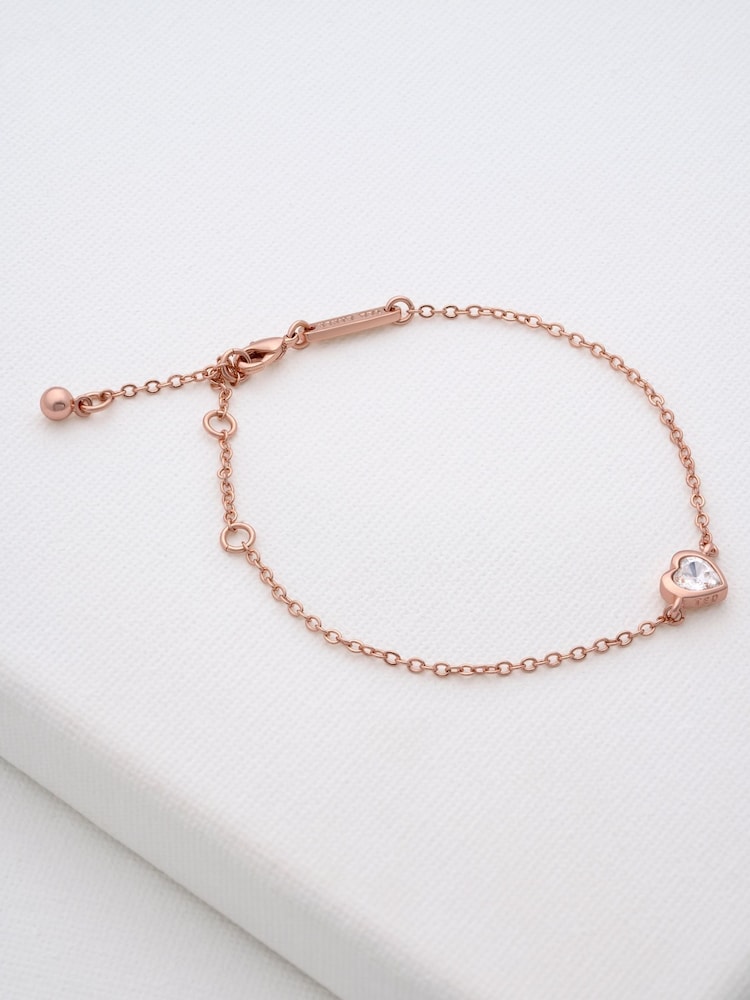 Ted Baker Rose Gold Tone HANSAA: Crystal Heart Adjustable Bracelet - Image 1 of 9 Ted Baker Rose Gold Tone HANSAA: Crystal Heart Adjustable Bracelet - Image 1 of 9