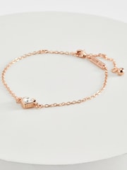 Ted Baker Rose Gold Tone HANSAA: Crystal Heart Adjustable Bracelet - Image 3 of 9