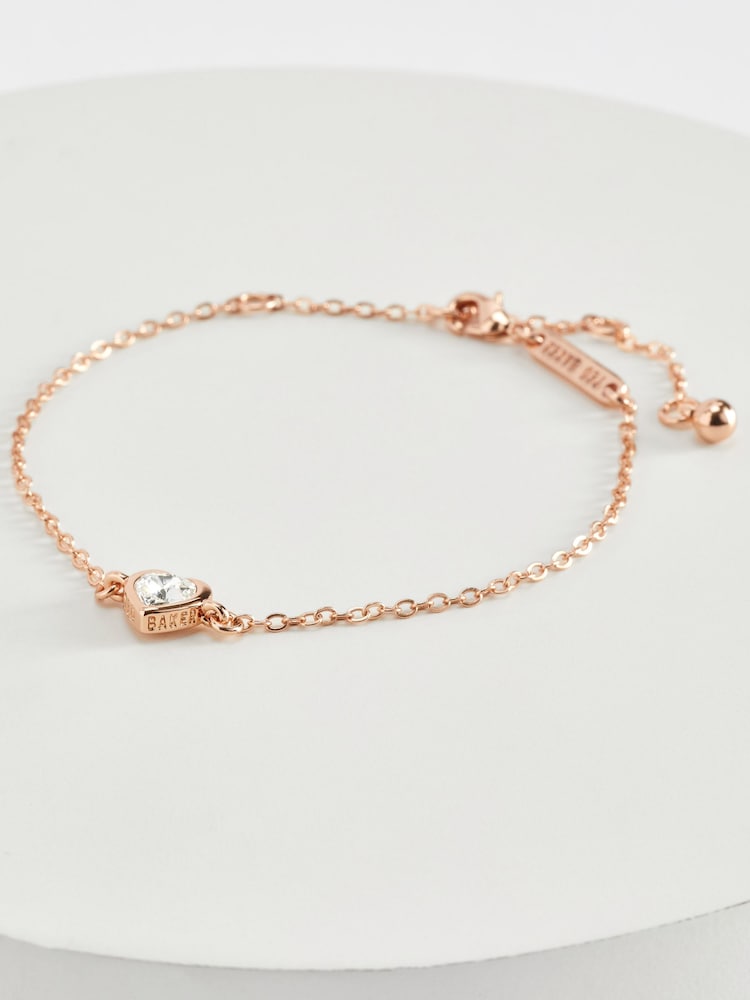 Тон рожевого золота - Ted Baker HANSAA: регульований браслет із кришталевим серцем - Image 3 of 9