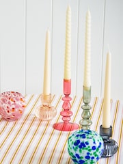 Oliver Bonas Pink/Green Hazel Candlestick Holders Set Of 2 - Image 1 of 4