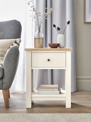 Cream Malvern Oak Effect Side Table - Image 1 of 9