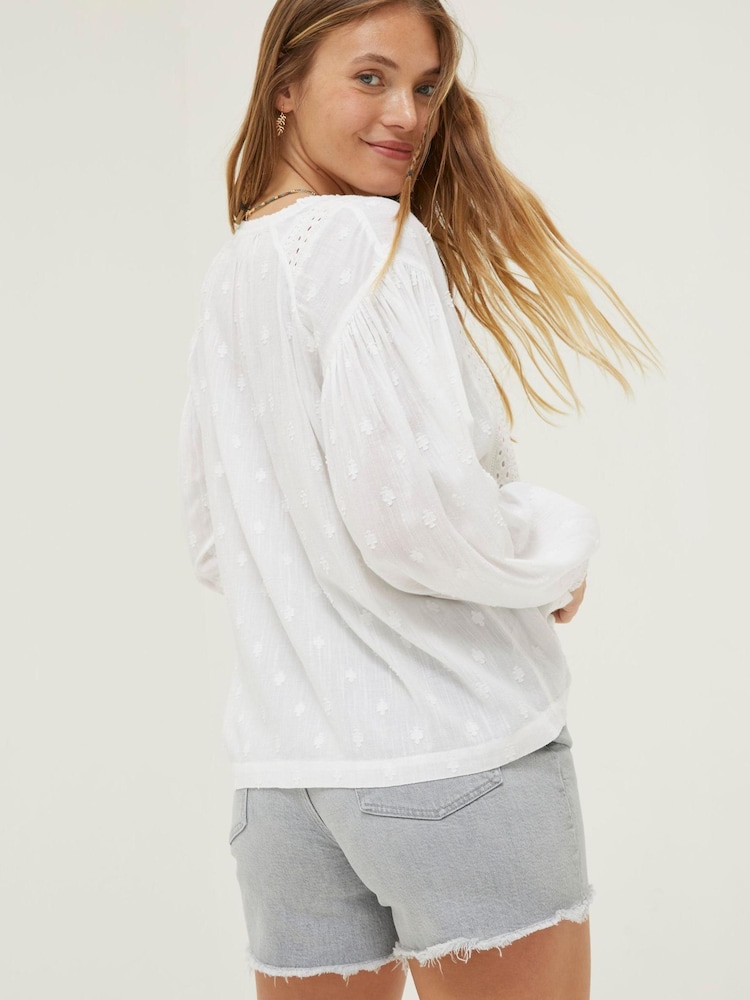 FatFace White Lace Freya Blouse - Image 2 of 4