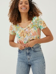 FatFace Natural Maggie Paradise Floral T-Shirt - Image 1 of 5