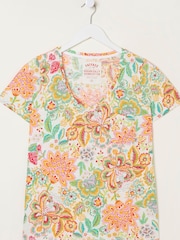 FatFace Natural Maggie Paradise Floral T-Shirt - Image 5 of 5