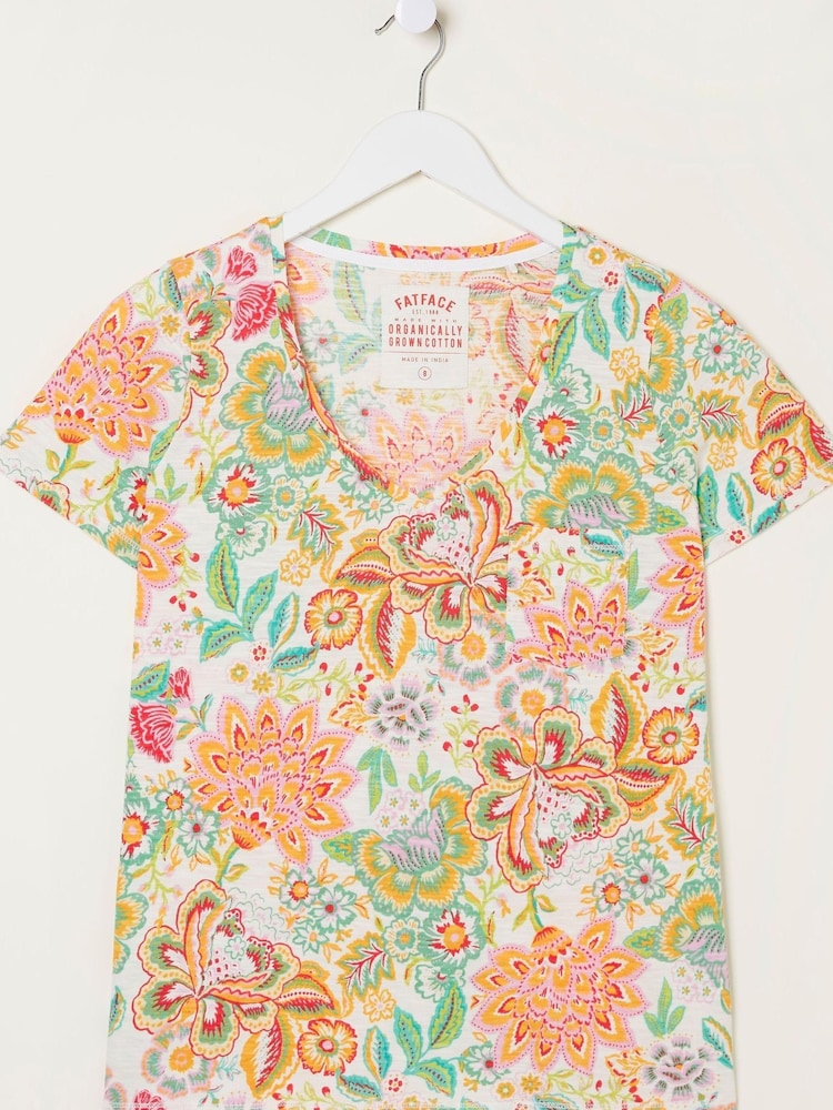 FatFace Natural Maggie Paradise Floral T-Shirt - Image 5 of 5