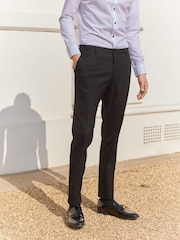 Schwarz - Slim Fit - Anzug mit Schalkragen: Hose - Bild 1 von 8