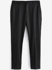 Schwarz - Slim Fit - Anzug mit Schalkragen: Hose - Bild 8 von 8