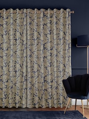 Sara Miller Smokey Blue Little Leaves Made to Measure Curtains - Image 2 of 9