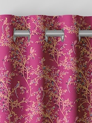 Sara Miller Fuchsia 100% Cotton Birds of Paradise Made to Measure Curtains - Image 6 of 8