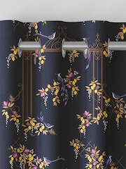 Sara Miller Navy Birds & Gate Made to Measure Curtains - Image 7 of 9