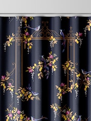 Sara Miller Navy Birds & Gate Made to Measure Curtains - Image 8 of 9